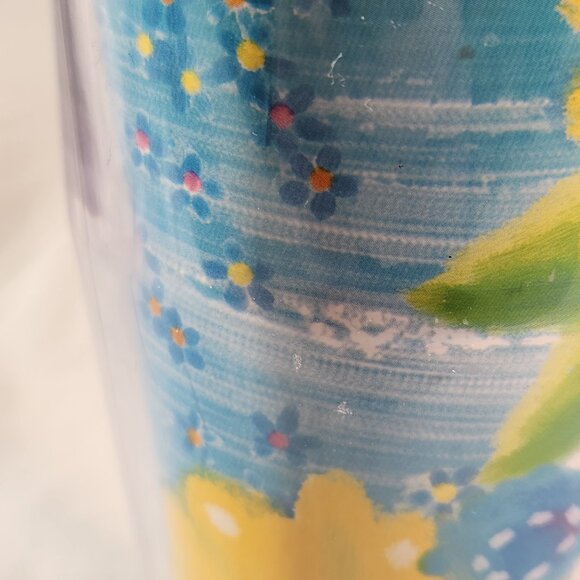 Starbucks Spring Floral Traveler Tumbler Acrylic Coffee Mug 2004 Yellow 16oz - Picture 4 of 13